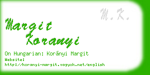 margit koranyi business card