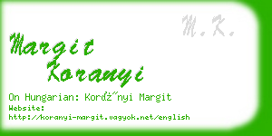 margit koranyi business card